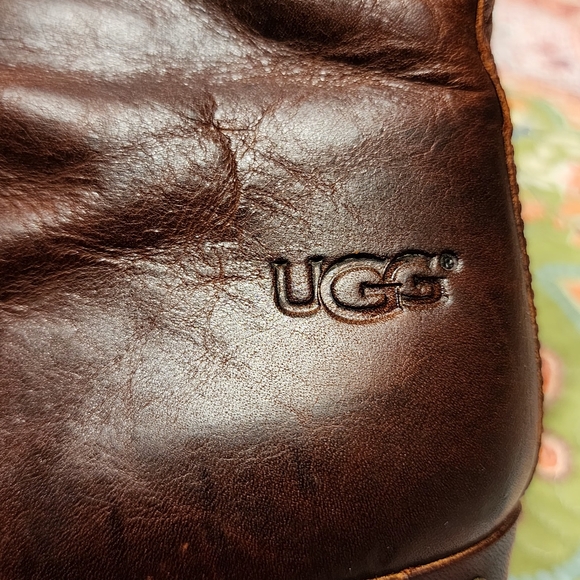 UGG Lynnea Leather Shearling Wood Clog Boots | Size 6 - Picture 16 of 16